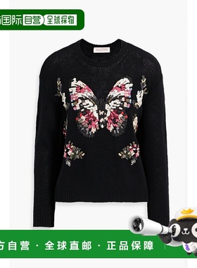 香港直邮valentino 华伦天奴 女士 刺绣羊毛毛衣 B3KC30T6UPN78