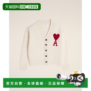 白色羊毛开衫 自营欧洲直邮AMI Coeur Ami