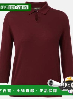 1h可退 香港直邮Loro Piana 诺悠翩雅 女士 羊绒Polo衫 red红色