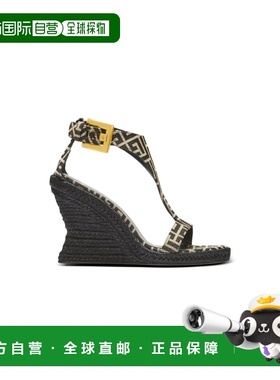 1h可退 香港直邮Balmain Anthem坡跟凉鞋 GN1UH205TJBM女鞋坡跟鞋