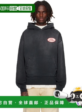 1h可退 香港直邮AMIRI 男士 黑色 Station Patch Oversized 连帽