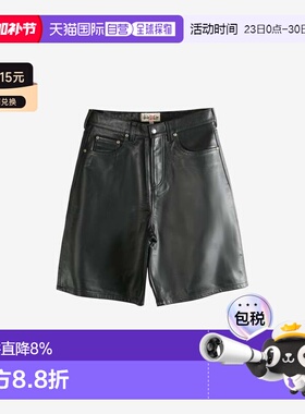 STUSSY斯图西皮质短裤美式复古皮裤 春夏男款112315 BLAC