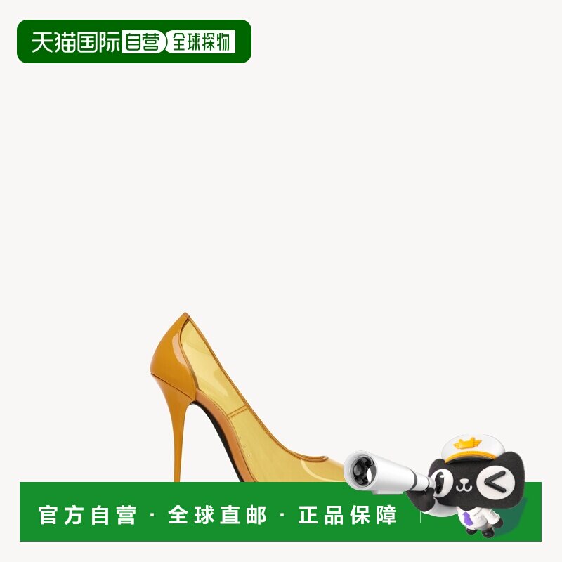 自营欧洲直邮YSL圣罗兰 FOLIE女士高跟鞋姜黄色TPU细高跟 - 实物图
