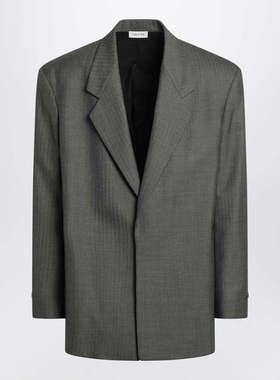 1h可退 香港直邮essentials fear of god 男士 灰色单排扣羊毛西