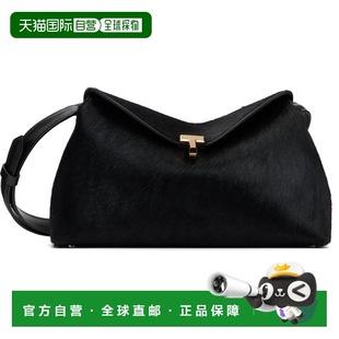 1h可退 香港直邮toteme 女士 黑色 T-Lock Pony Hair 手拿包 251W