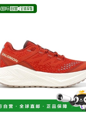 自营欧洲直邮SALOMON AERO GLIDE女士红色/白色网布缓震跑鞋