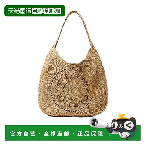 Stella McCartney Logo 大号钩针拉菲草单肩包 7B0164WP0712