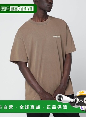 1h可退 香港直邮Represent 男士 浅棕棉质带LogoT恤 OCM41114CO16