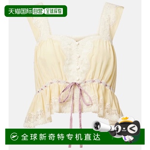 蕾丝边真丝电力纺上衣 1h可退 香港直邮Chloe 蔻依 女士