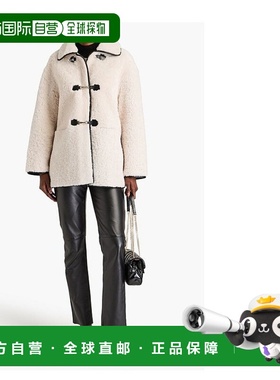 香港直邮Maje 女士 皮革边毛羊皮大衣 MFPOU01037羊毛