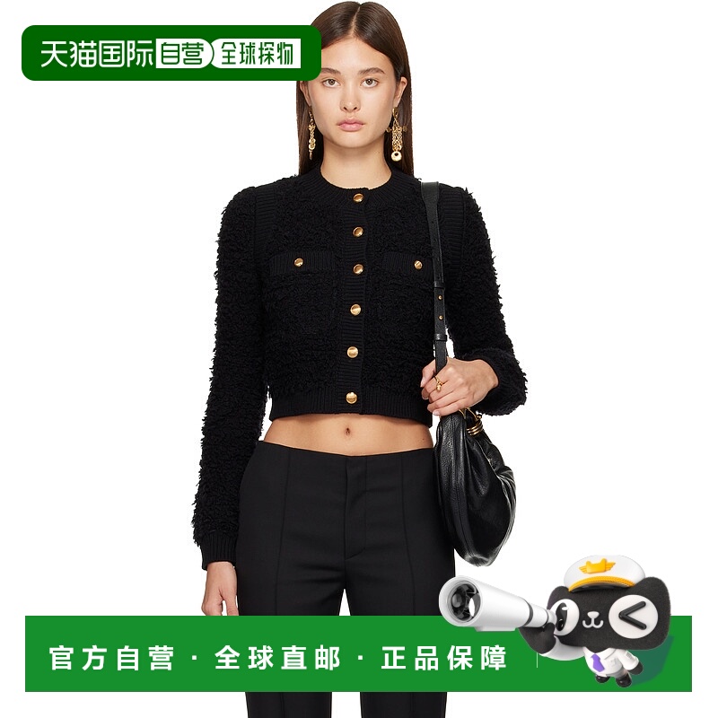 1h可退 香港直邮Chloe 蔻依 女士 黑色 Cropped 开衫 CH25SMC03