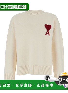 1h可退 香港直邮Ami Paris 男士 ADC on Front 白色圆领刺绣羊毛