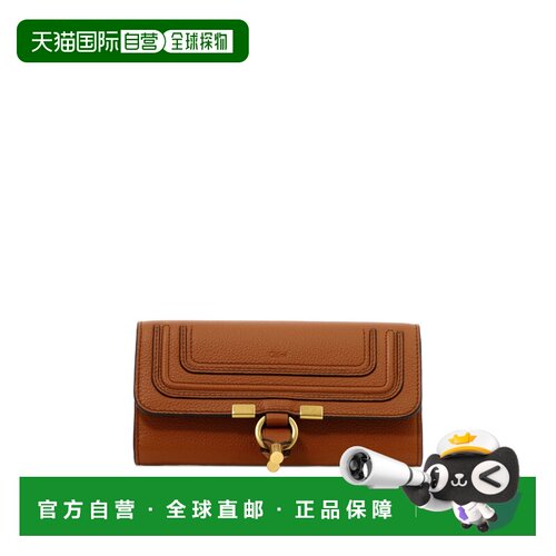 香港直邮CHLOÉ 女士钱包 C22AP673I3125M SS2023 棕色 徽标翻盖钱