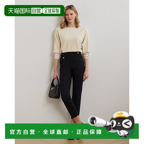 自营欧洲直邮Ralph Lauren拉夫劳伦 女士黑色针织七分裤休闲裤