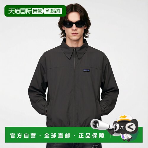 自营欧洲直邮Patagonia Isthmus Unlined男士黑色尼龙防风夹克