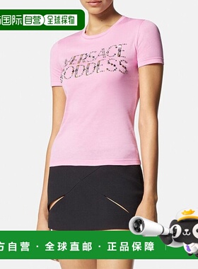 香港直邮Versace 范思哲 女士 铆钉T恤 10091991A06207短袖