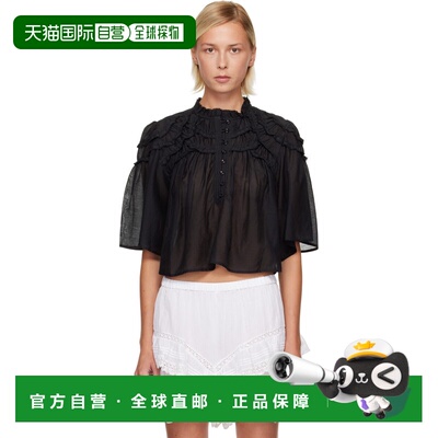 1h可退 香港直邮ISABEL MARANT 女士 黑色 Carmen 上装 HT0665FBB