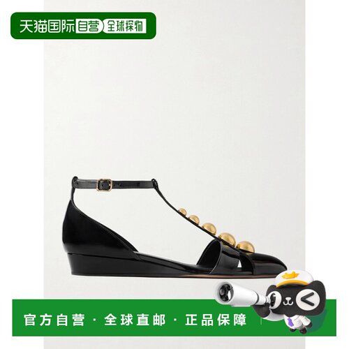 1h可退Chloe 蔻依 女士 Cleia 铆钉漆皮坡跟凉鞋 CH26S16OWC001高