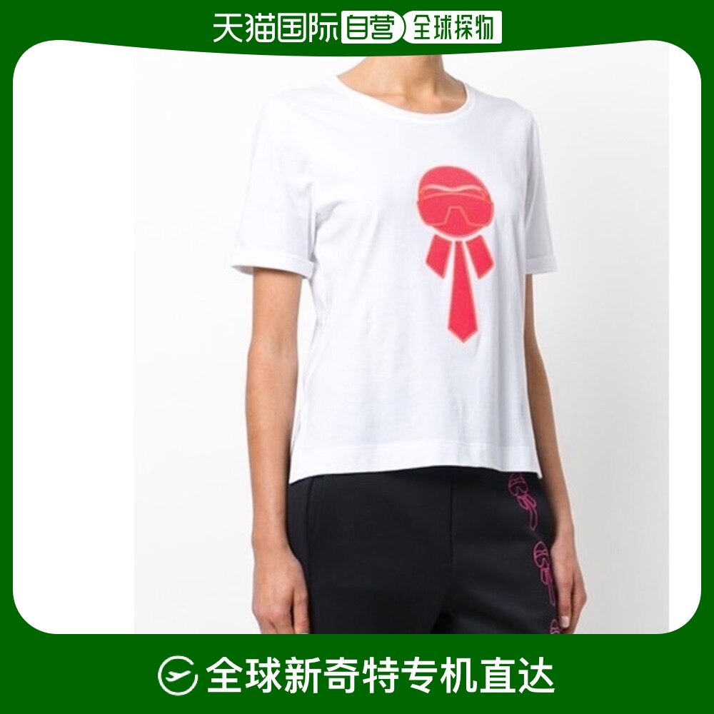 香港直邮fendifendi 女裝白色老佛爷卡通图案短袖t恤 (c320)