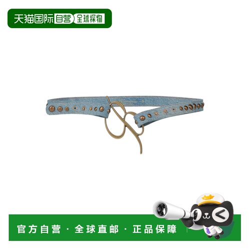 1h可退 香港直邮Blumarine 蓝色情人 女士 细款皮带 blue蓝色 舒