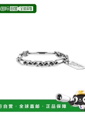 欧洲直邮BALENCIAGA（2025 年新品）标签 女士登山扣手链 银色