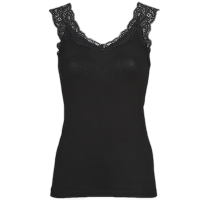 欧洲直邮Pieces 女士 PCBARBERA LACE TOP 吊带T恤 黑色