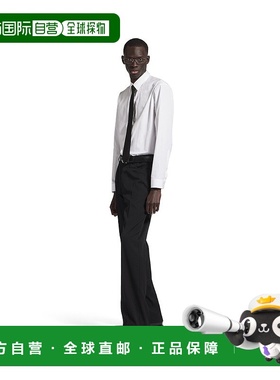 自营欧洲直邮Balenciaga巴黎世家 Tailored男士黑色羊毛直筒西裤