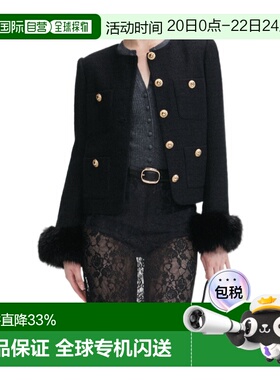 1h可退 香港直邮Self-Portrait 圈圈毛皮袖口夹克 AW25-088J