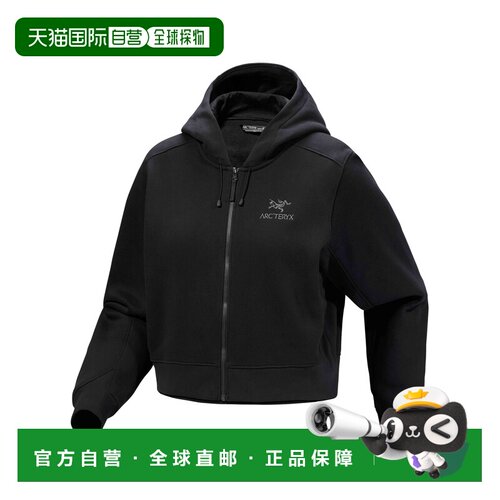自营1h可退 欧洲直邮ARCTERYX始祖鸟 Emblem女士黑色棉混纺拉链连