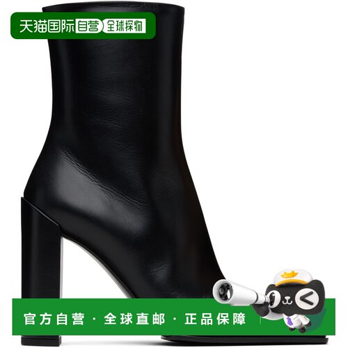 1h可退 alaia 女士 粗跟方头靴子 AA3O2009I052 black黑短靴女靴