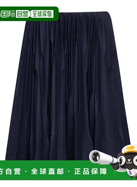 香港直邮Alaia 羊毛褶皱半身裙 AA9J2451X078B百褶裙长款长裙