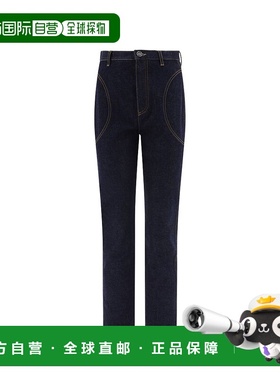 1h可退 香港直邮Alaia 女士 直筒牛仔裤 AA9P02205T537 blue蓝色