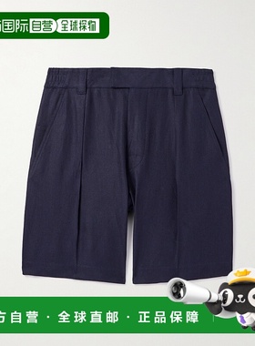 香港直邮Loro Piana 诺悠翩雅 男士 Reinga 阔腿褶裥亚麻斜纹布百