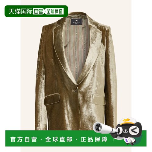 香港直邮ETRO 女士西服 100314846216000 CO 金色 Velvet Blazer