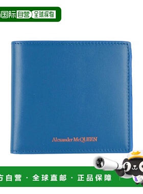 1h可退 香港直邮mcqueen 亚历山大 麦昆 男士 钱包 blue蓝色 舒适