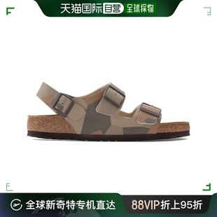 欧洲直邮Birkenstock 男女深色迷彩印花软木皮革凉鞋 23新款