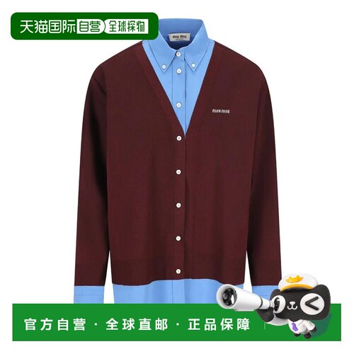 香港直邮Miu Miu 缪缪 女士 DETAILS 羊毛棉质针织开衫 MK196217H