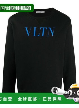 【99新未使用】香港直邮Valentino 黑色圆领VLTN印花卫衣 UV3MF10