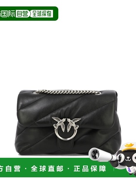 1h可退 香港直邮Pinko 品高 女士 黑色皮革斜挎包 100038A0F2Z99O