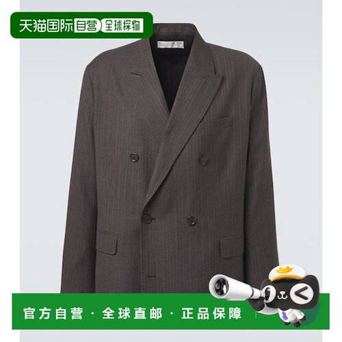 1h可退 香港直邮Our Legacy 男士 Halt 条纹羊毛棉质西装外套