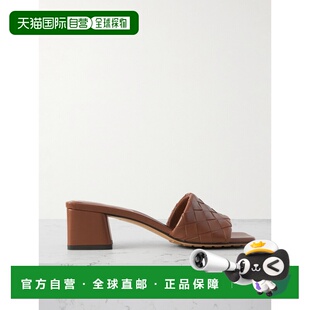 1h可退 Bottega Veneta 葆蝶家 女士 Riva 编织皮质凉拖高跟鞋