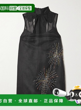 1h可退 香港直邮Staud 女士 Albee 精饰欧根纱迷你连衣裙 R26R230