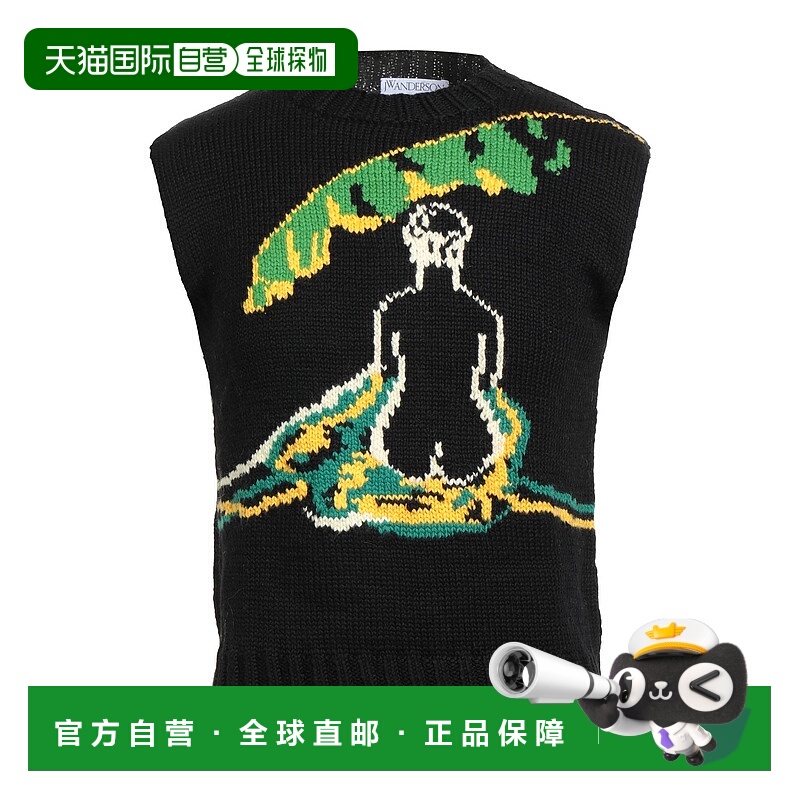 香港直邮J.W. Anderson 男士 无袖毛衣 black黑色 舒适时尚