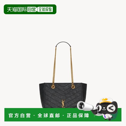 自营欧洲直邮YSL圣罗兰 Niki Small Shopping女士黑色复古小牛皮
