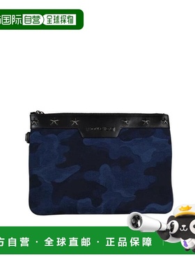 1h可退 香港直邮Jimmy Choo 周仰杰 男士 DEREK BLEU 迷你迷彩钱