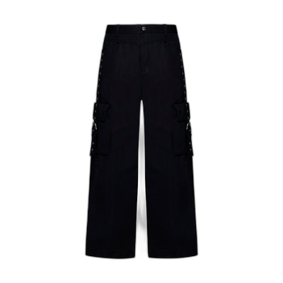 1h可退 香港直邮Off-White 男士 灰白色搭扣阔腿工装裤 OMCF040S2