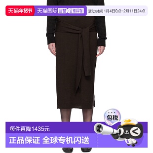 1h可退 香港直邮Lemaire 女士 棕色 Trompe L'oeil 半身裙 SK1058