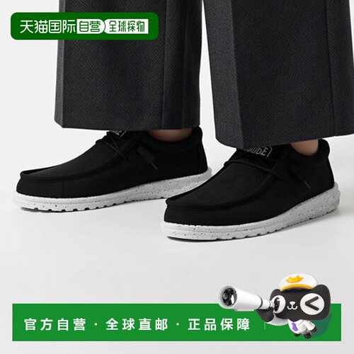 自营欧洲直邮Crocs卡骆驰 Wally Slub Canvas男士黑色帆布便鞋