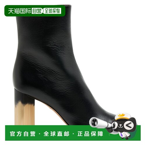 自营欧洲直邮CHLOE蔻依 Georgia女士黑色皮革方头高跟短靴