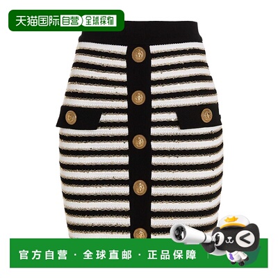 香港直邮Balmain 条纹针织半身裙 AF1LB290KD73亮片包臀裙